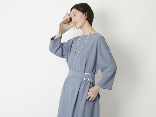 Kilka 洗えてシワになりにくいウエストベルトワンピース スタイルストア